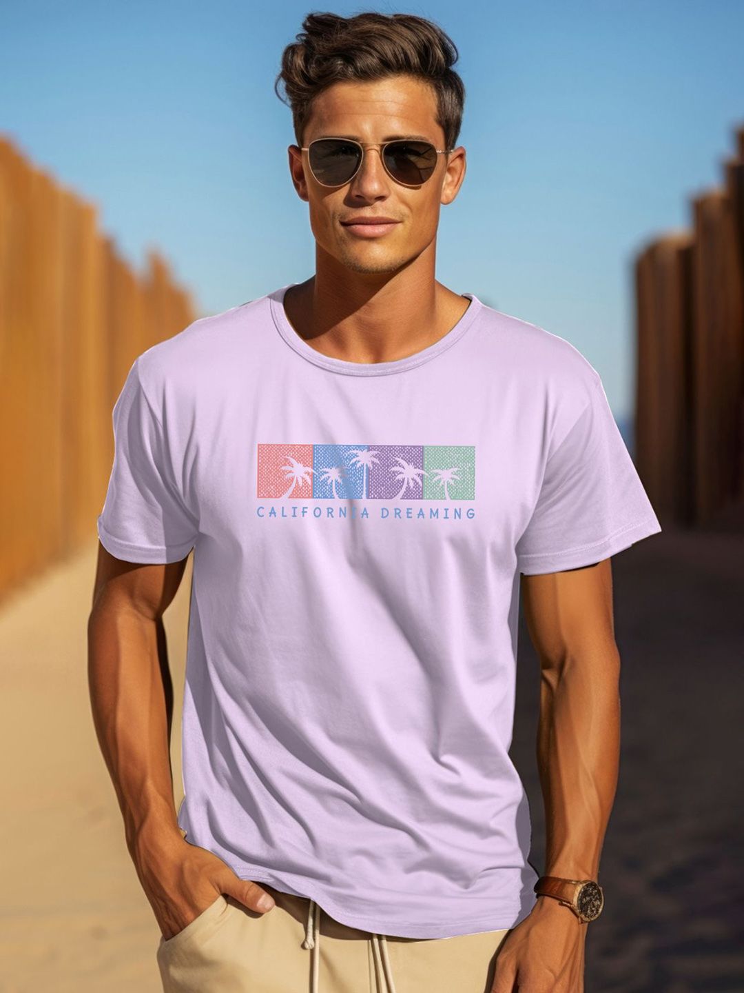 ADRO Typography Printed Round Neck Pure Cotton T-shirt