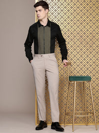 House of Pataudi Pure Cotton Zari Work Chevron Opaque Party Shirt