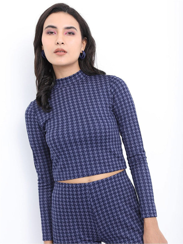 Tokyo Talkies Jacquard Cotton Crop Top