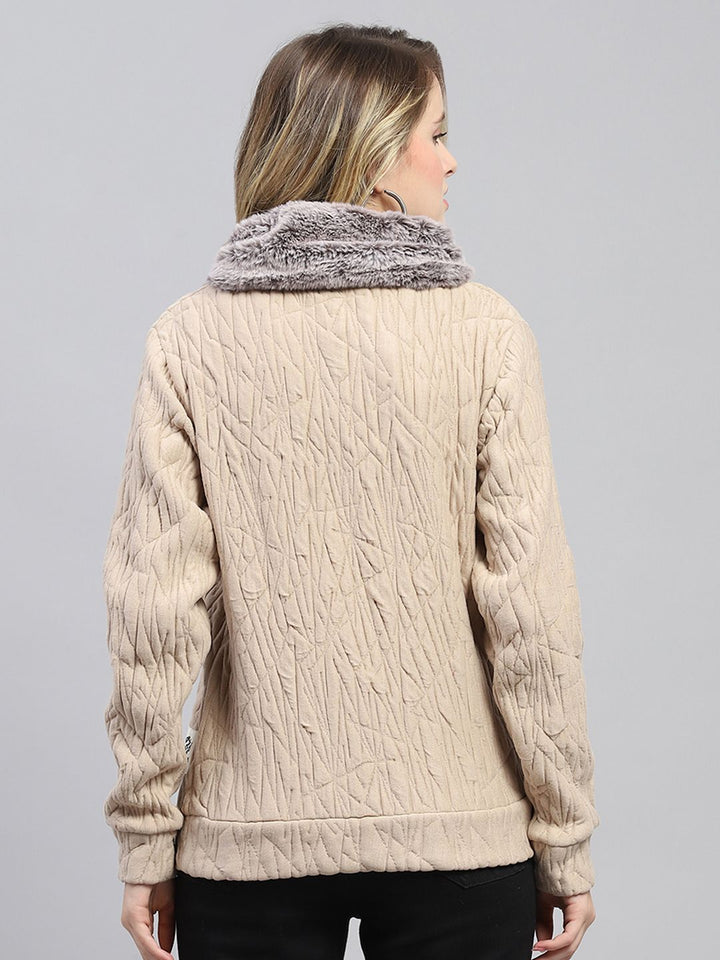 Monte Carlo Women Detachable Faux Fur Trim Sweatshirt