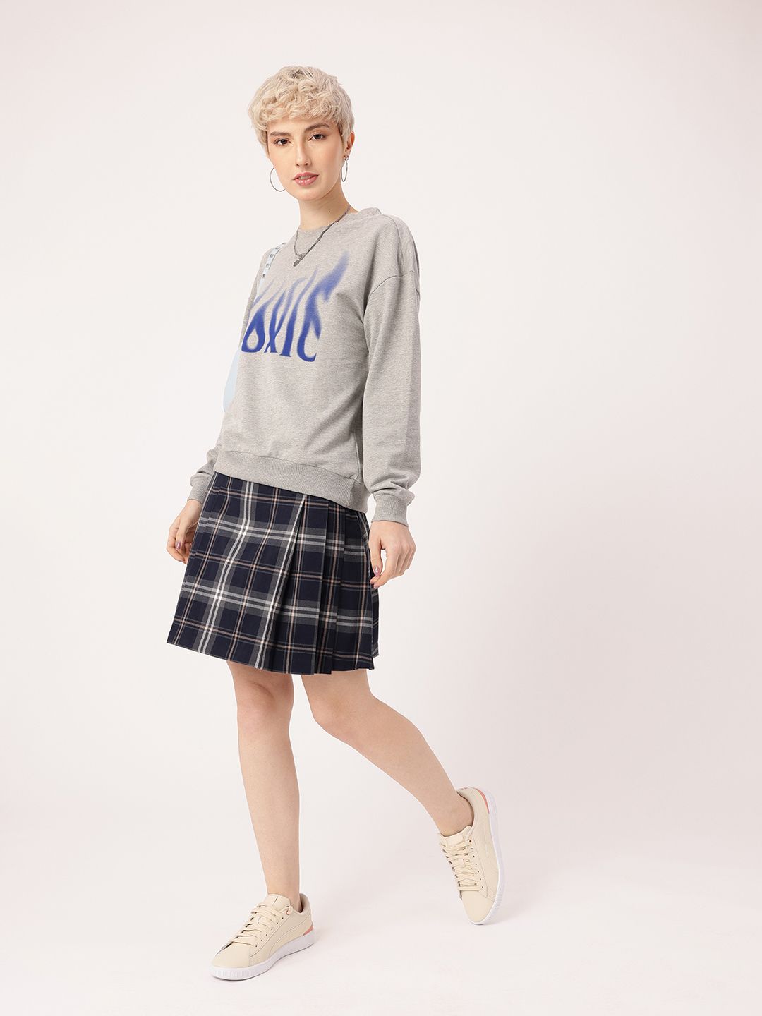 DressBerry Printed Cotton Terry Relaxed Fit Sweatshirt