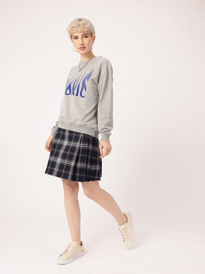 DressBerry Printed Cotton Terry Relaxed Fit Sweatshirt