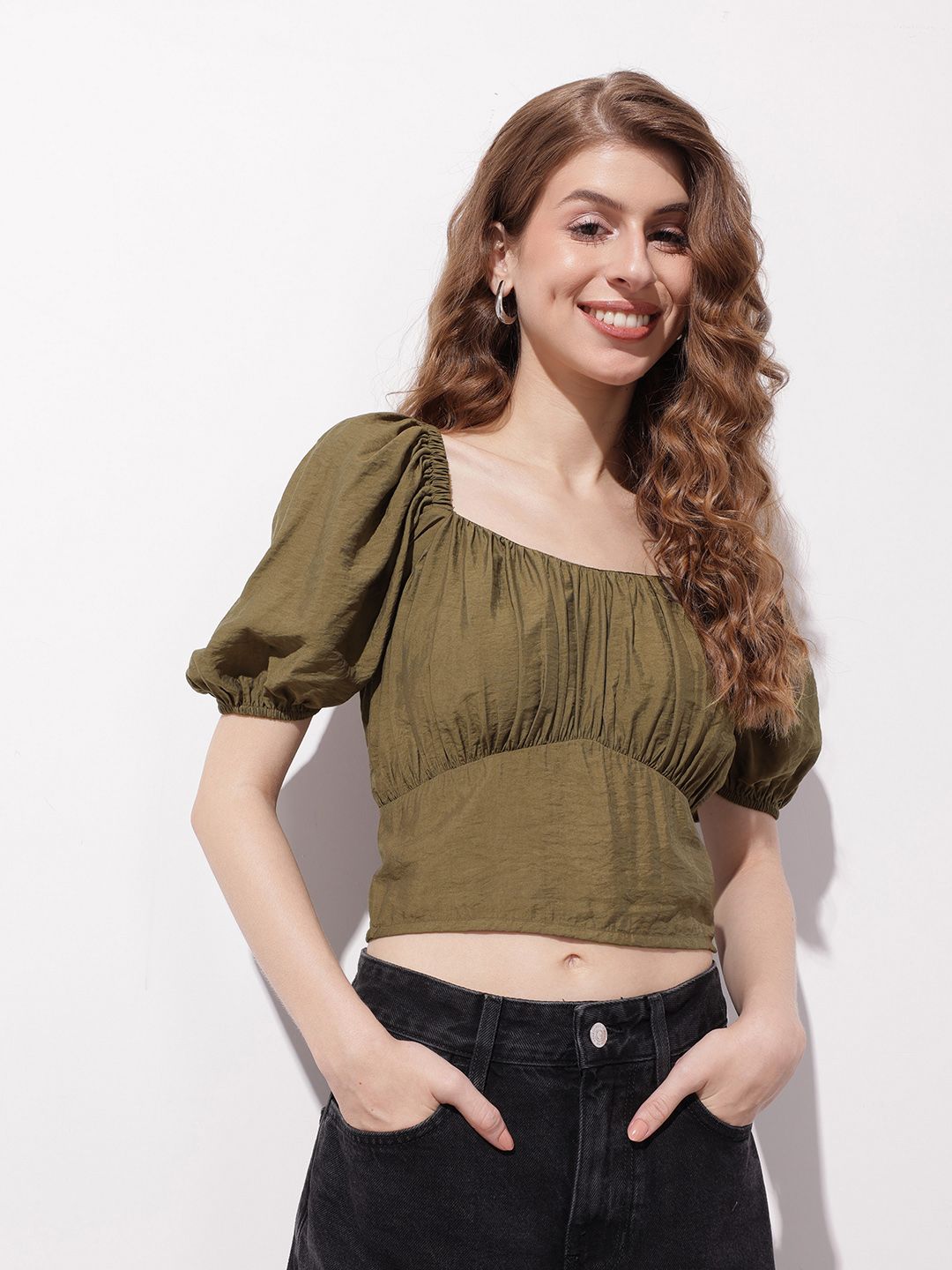 DressBerry City Chic Minimals Blouson Crop Top