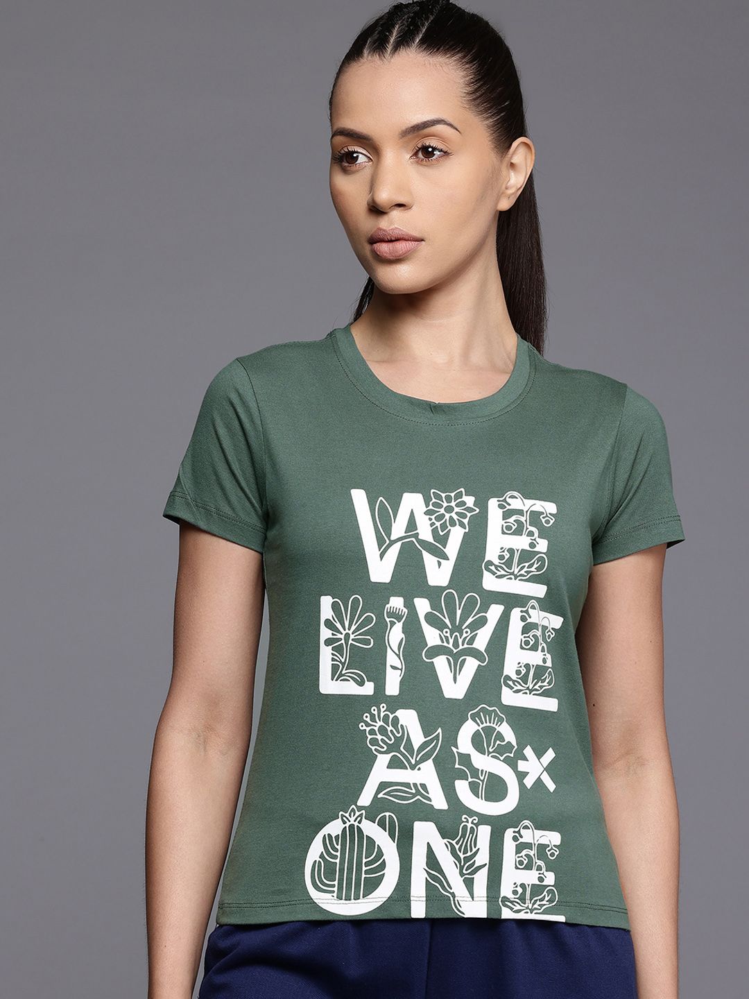 HRX by Hrithik Roshan Typography Printed Pure Cotton T-shirt