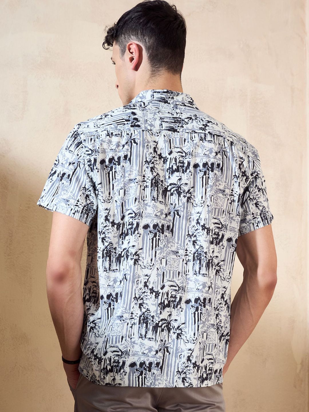 DENNISON Block Printed Oversized Casual Shirt