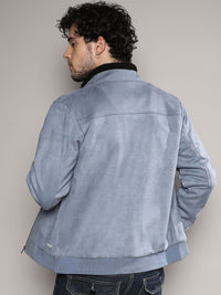 Kampus Sutra Grey Suede Windcheater Jaket Disesuaikan