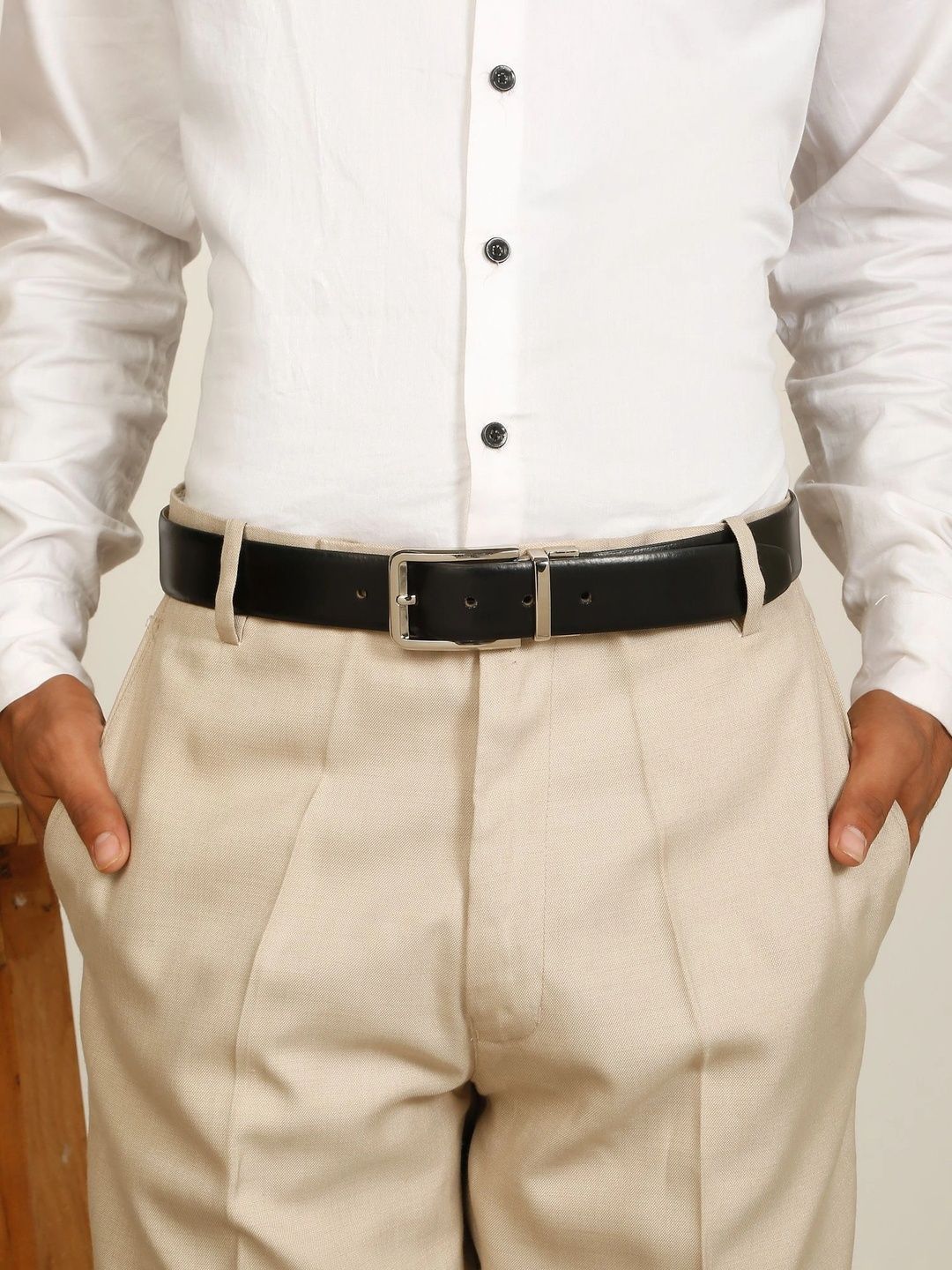 Teakwood Leathers Men Leather Reversible Belt