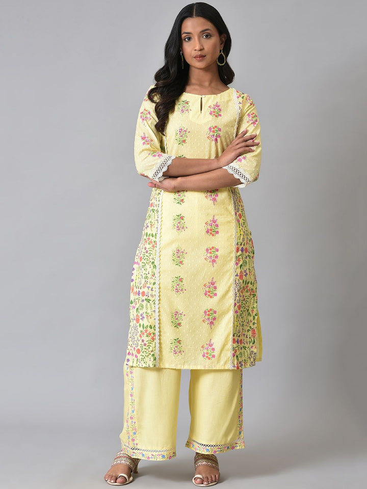 W Floral Printed Pure Cotton Kurta