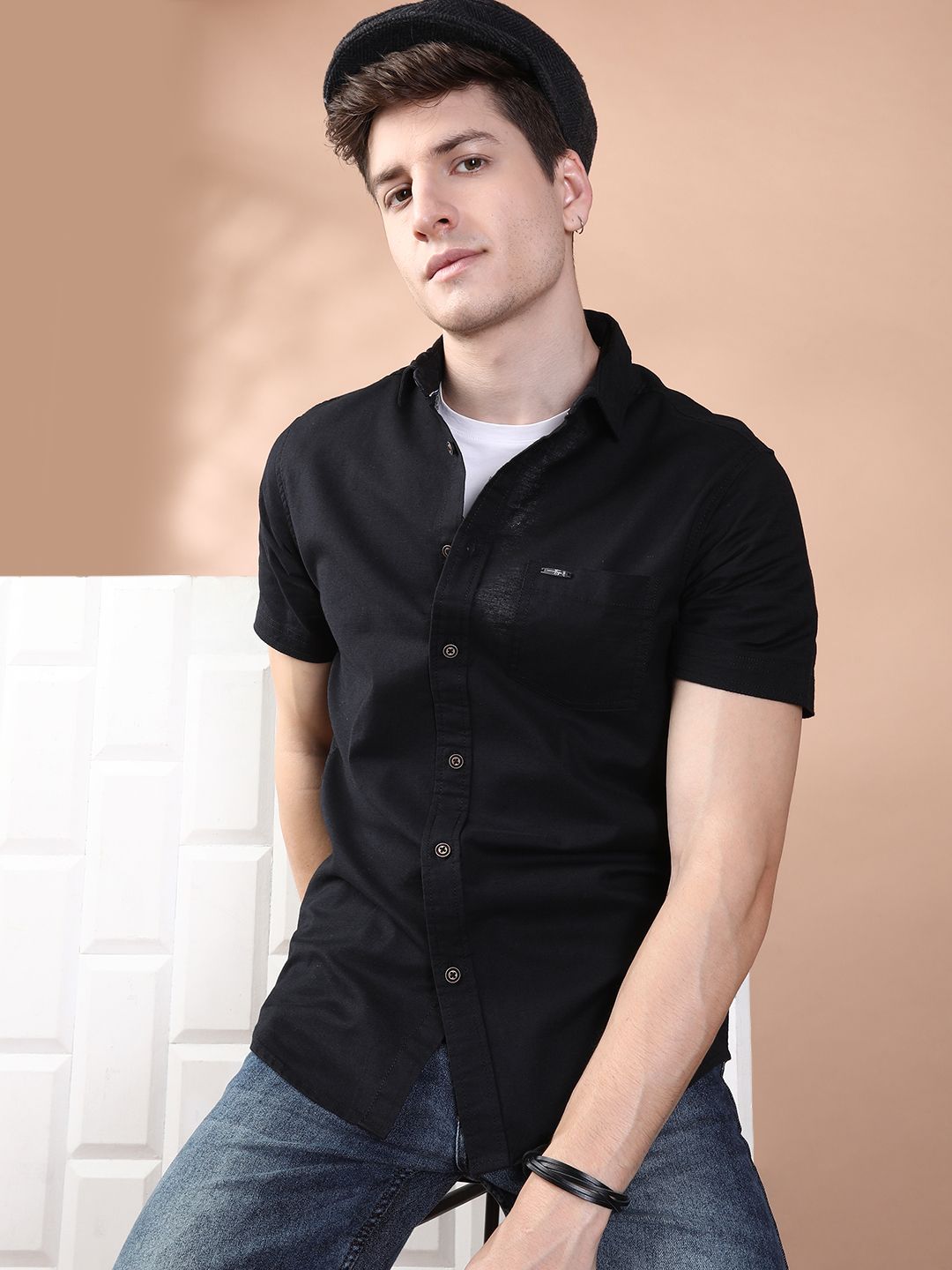 The Indian Garage Co Men Black Casual Shirt
