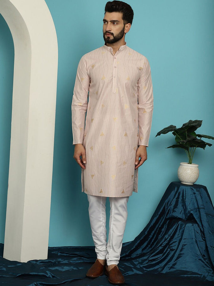 SOJANYA Ethnic Motif Woven Design Regular Kurta With Churidar