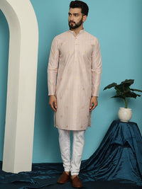 SOJANYA Ethnic Motif Woven Design Regular Kurta With Churidar