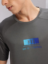 HRX by Hrithik Roshan Brand Logo Print Rapid-Dry Training T-shirt