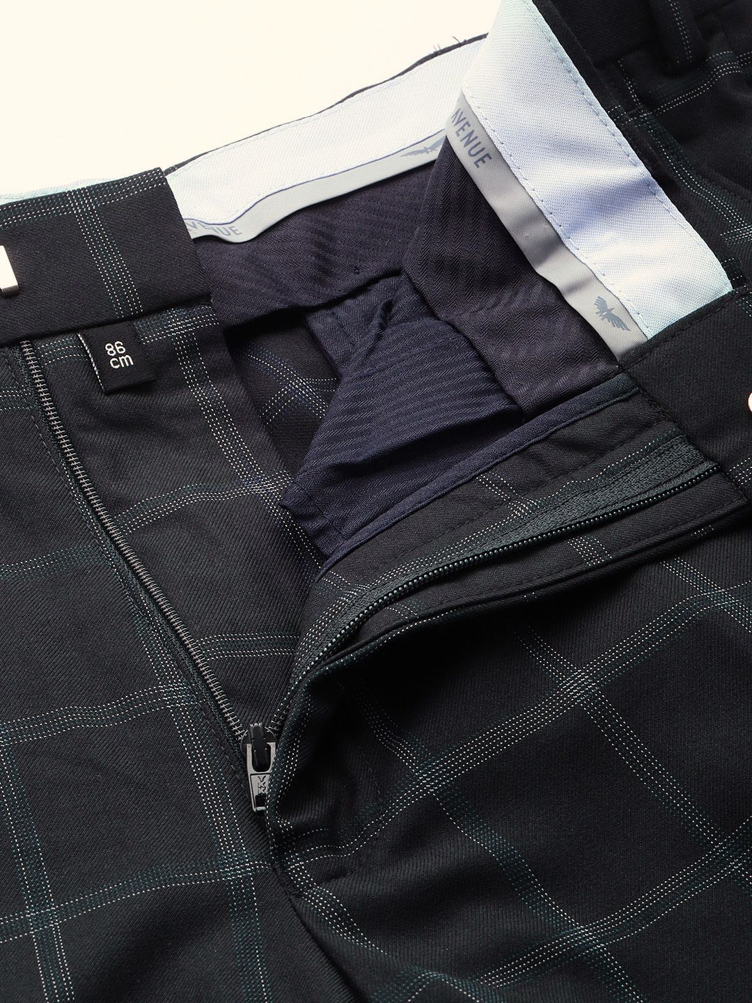 Park Avenue Checked Notched Lapel Single-Breasted Formal 2 Piece Suits