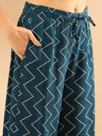 Indo Era Women Floral Printed Regular Sequinned Kurta with Salwar