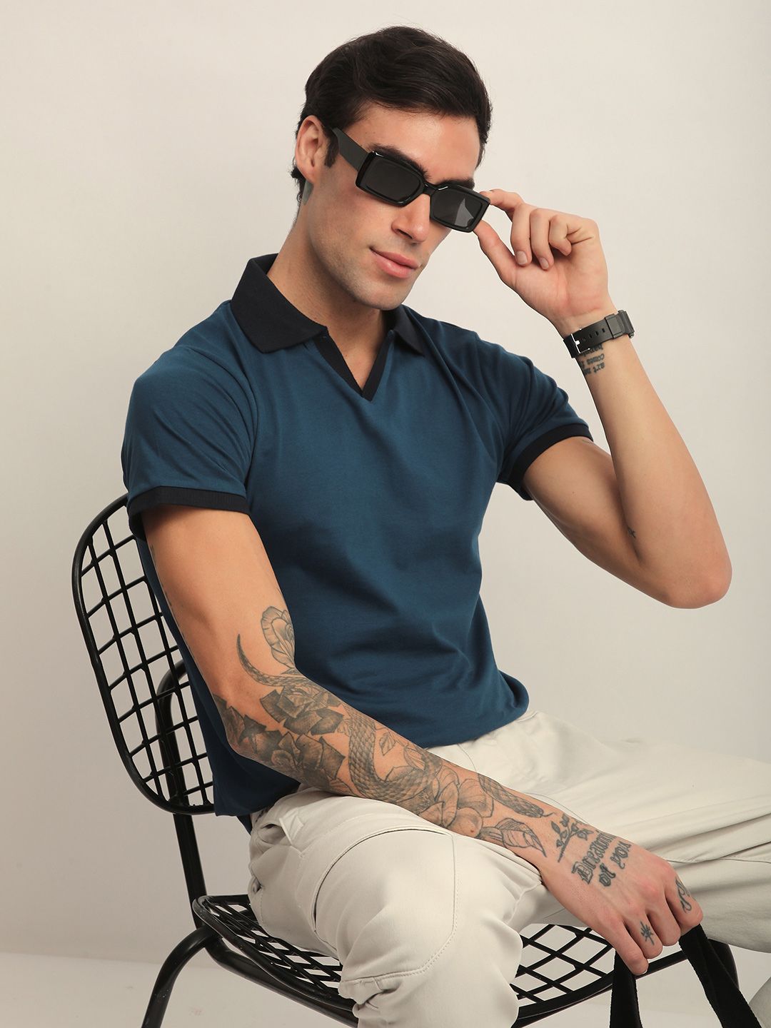 DILLINGER Men Short Sleeve Regular Fit Solid Polo Tshirt