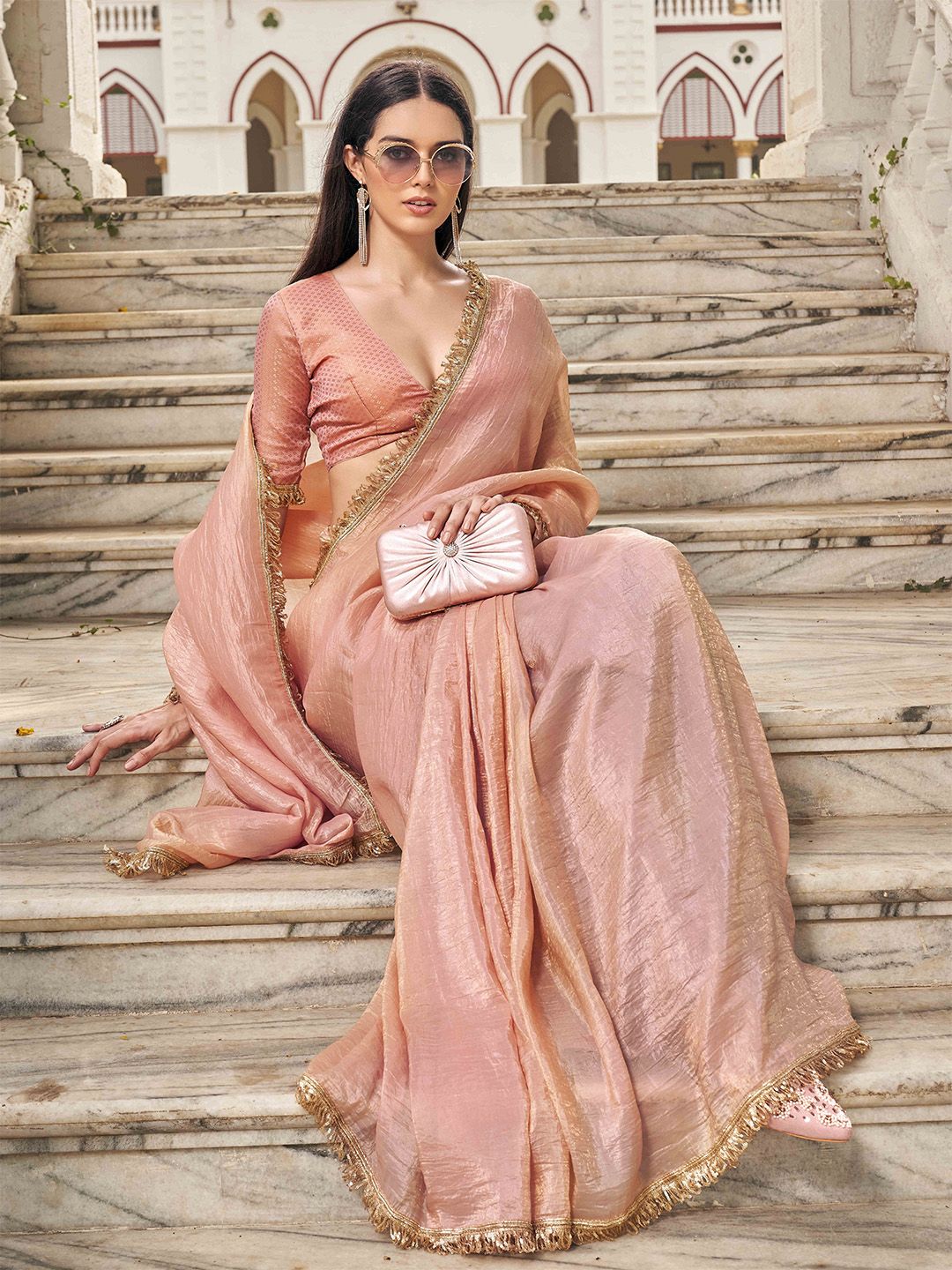 Tikhi Imli Sequinned Organza Saree