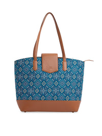 TEAL BY CHUMBAK Ethnic Motifs Printed Oversized Structured Tote Bag