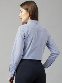 Hancock Sharp Slim Fit Vertical Striped Formal Cotton Shirt