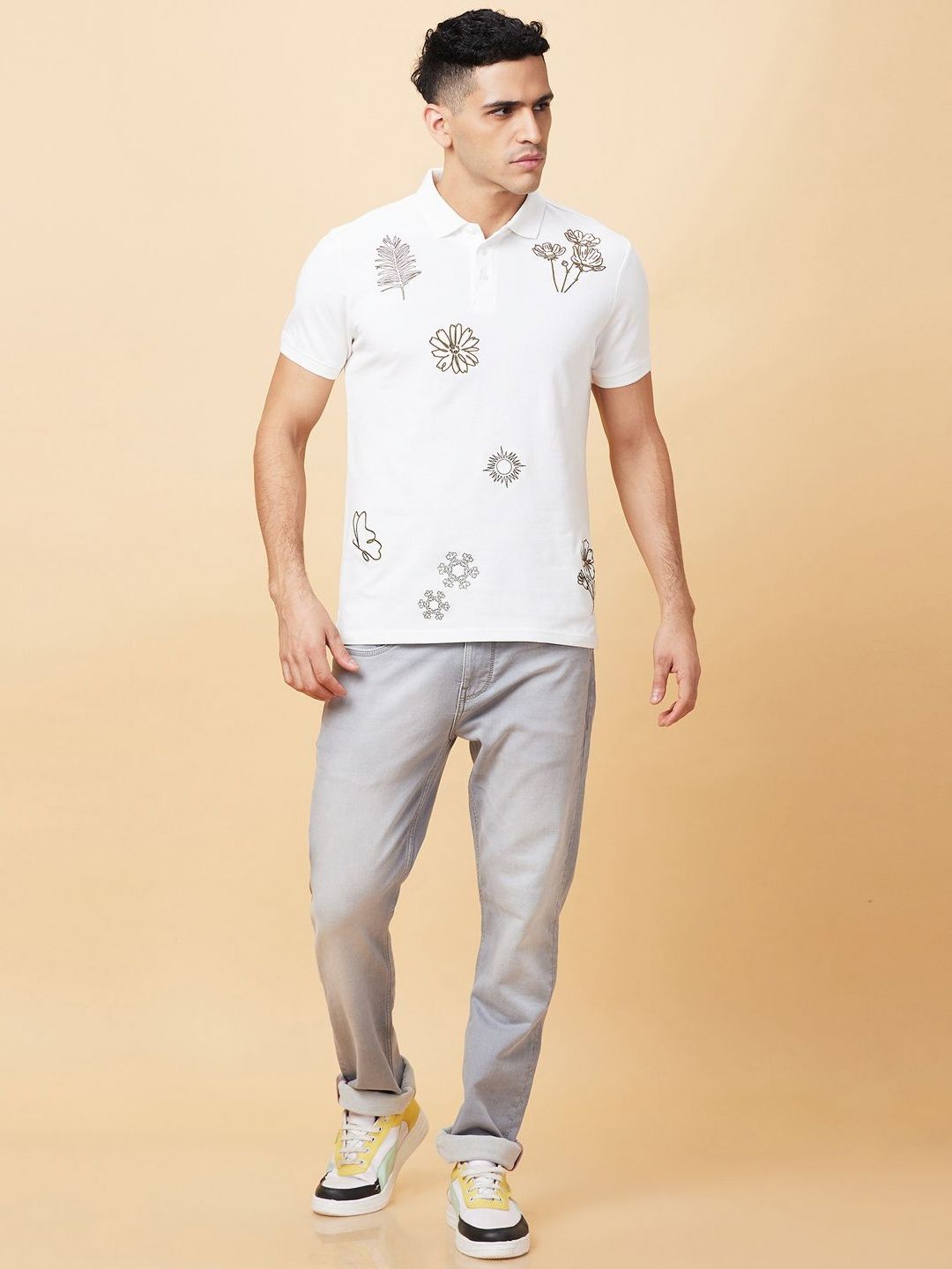 Being Human Men Printed Polo Collar T-shirt
