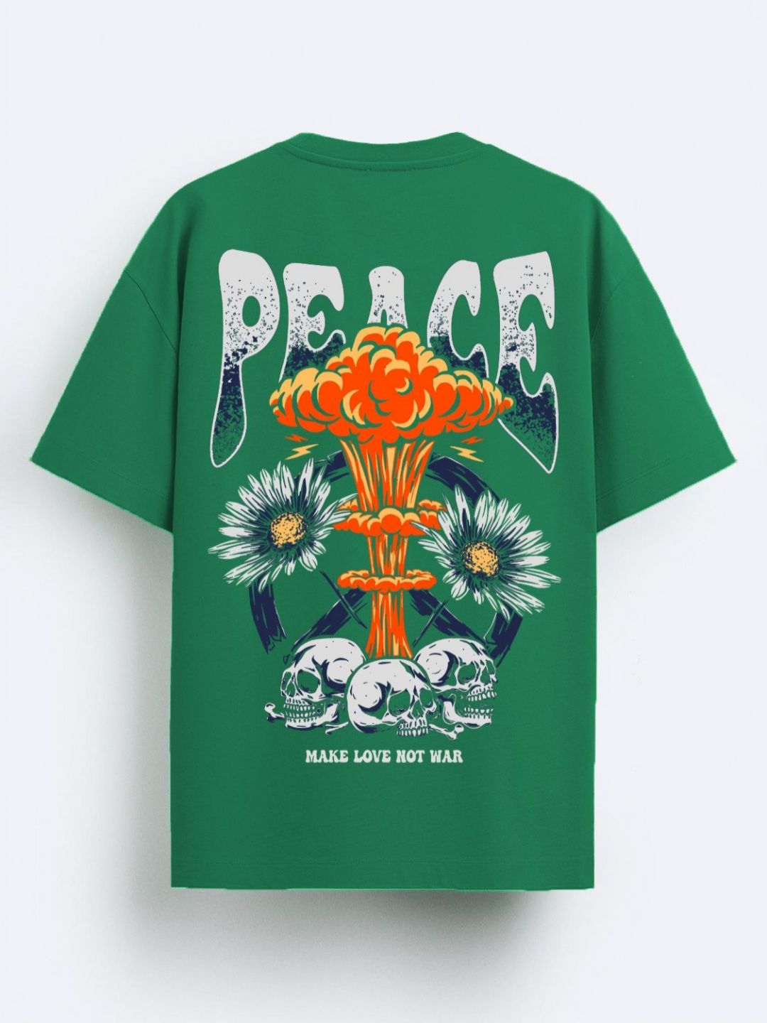 ADRO Men Graphic Printed Round Neck Cotton Oversized T-Shirt