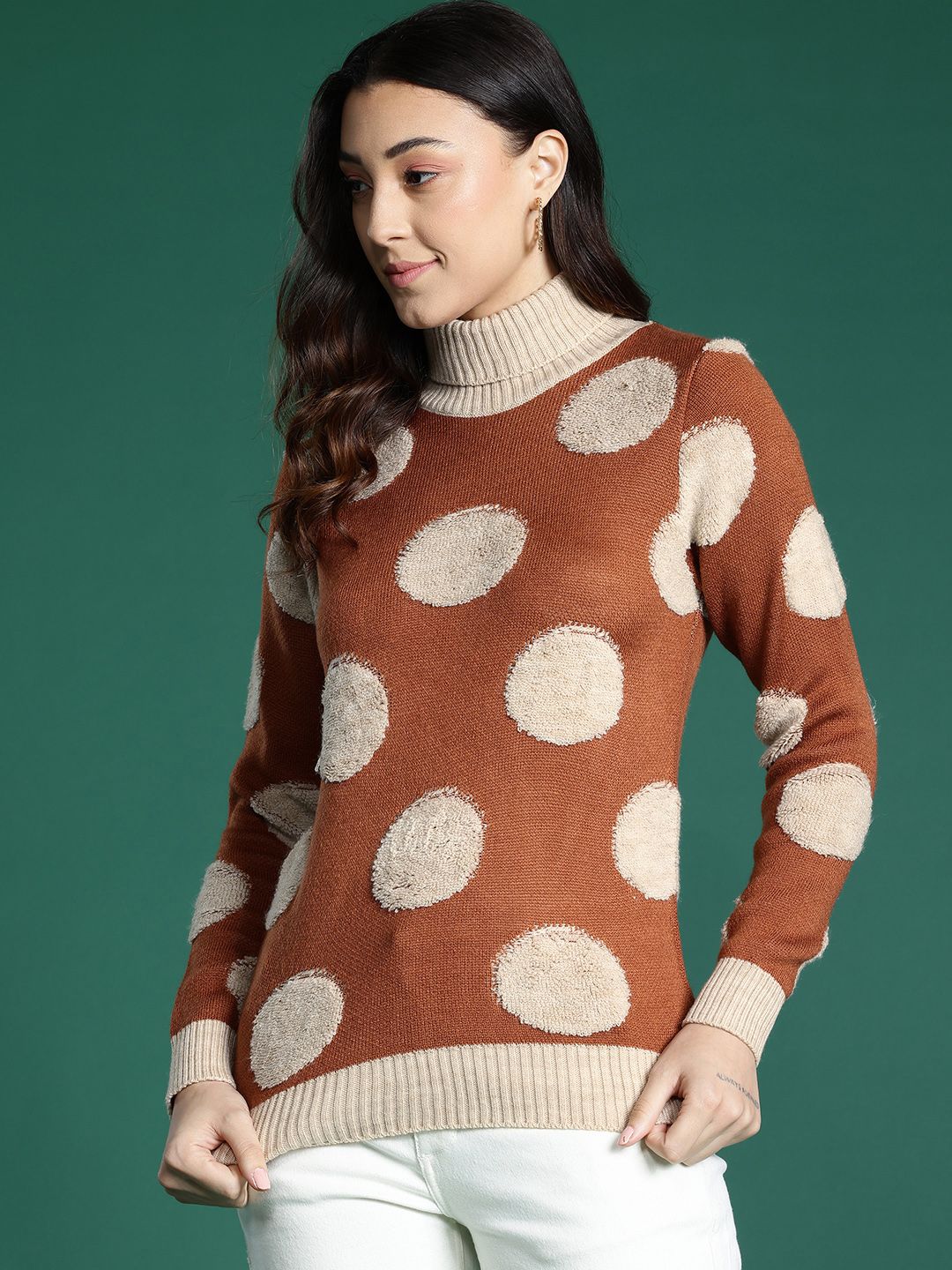 DressBerry Turtle Neck Self-Designed Pullover