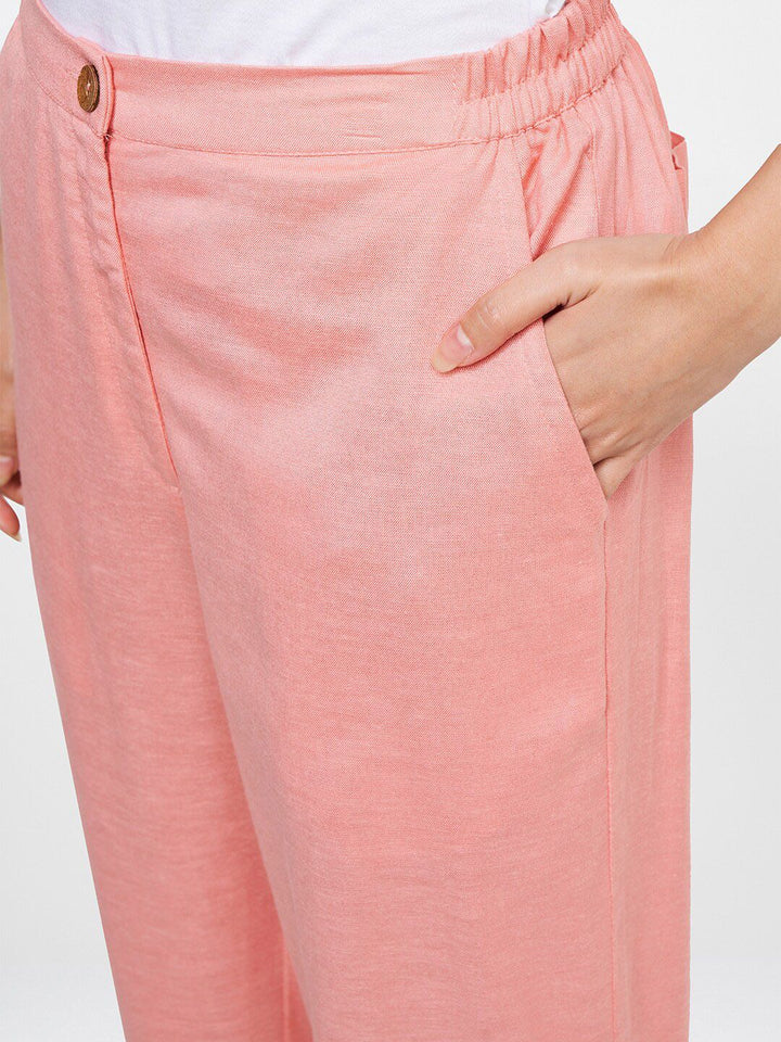 Global Desi Women Pink Straight Fit Trouser