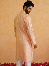 SOJANYA LUXE Ethnic Motifs Embroidered Mandarin Collar Sequined Straight Kurta