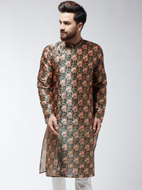 SOJANYA Lelaki Black & Red Printed Straight Kurta