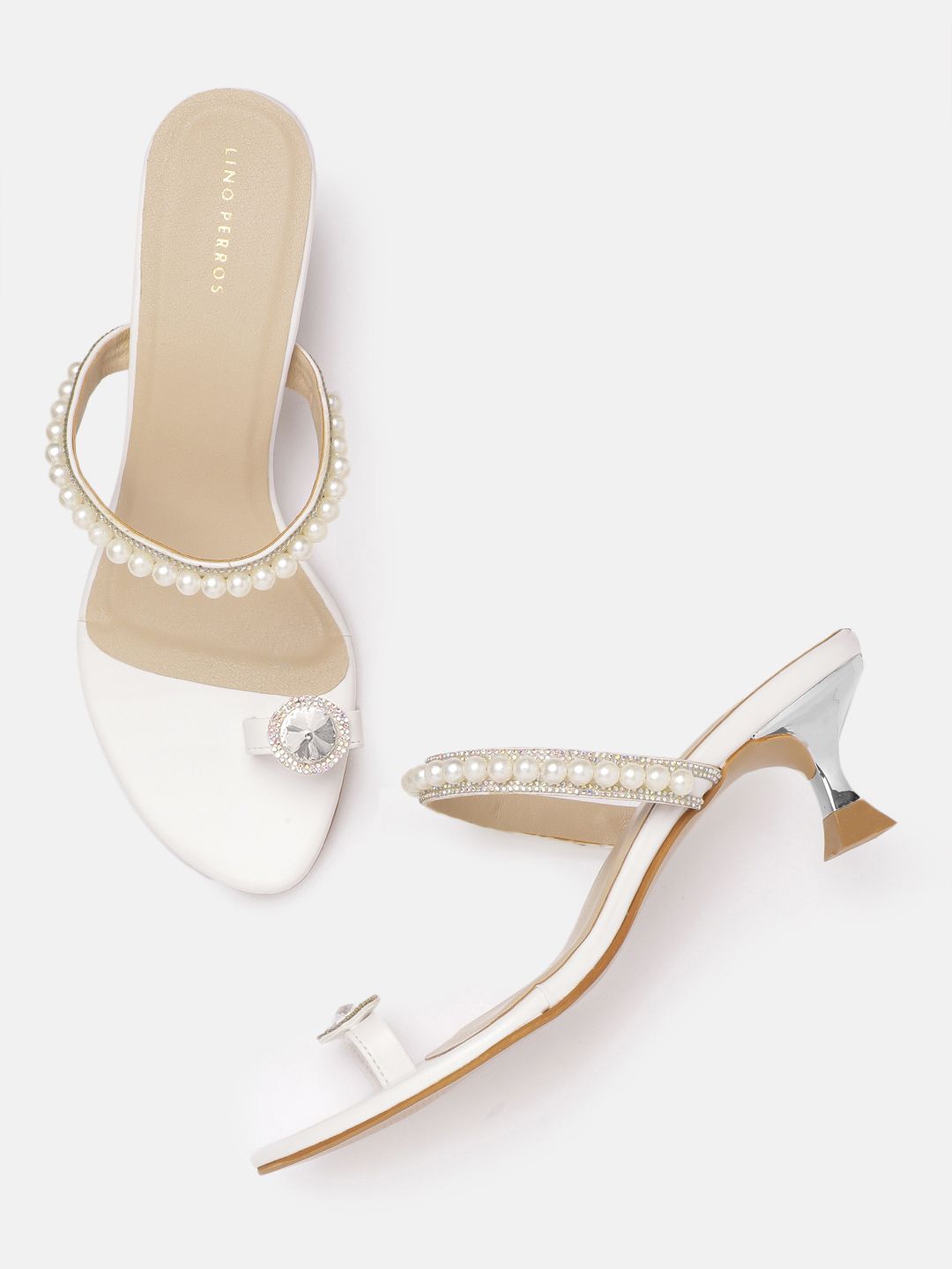 Lino Perros Embellished One-Toe Kitten Heels