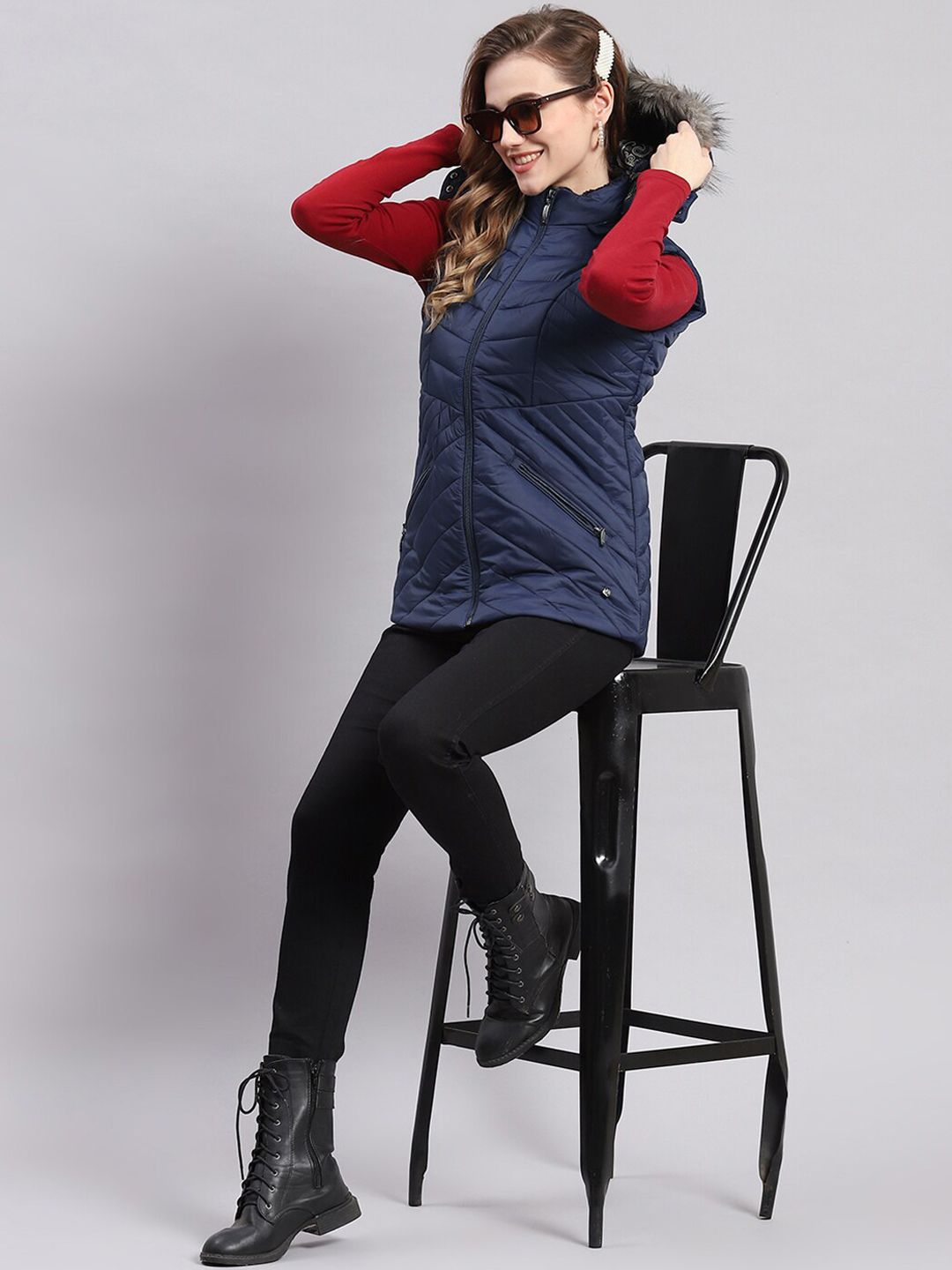 Monte Carlo Faux Fur Trim Hooded Lightweight Padded Jacket