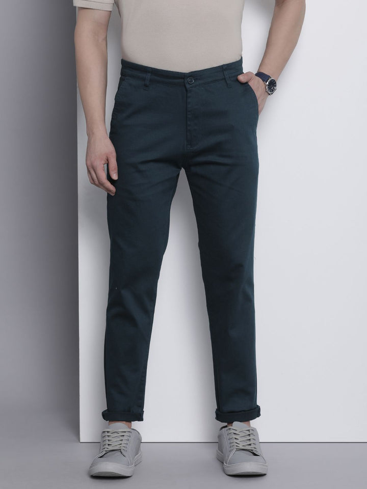The Indian Garage Co Men Solid Slim Fit Chinos Trousers