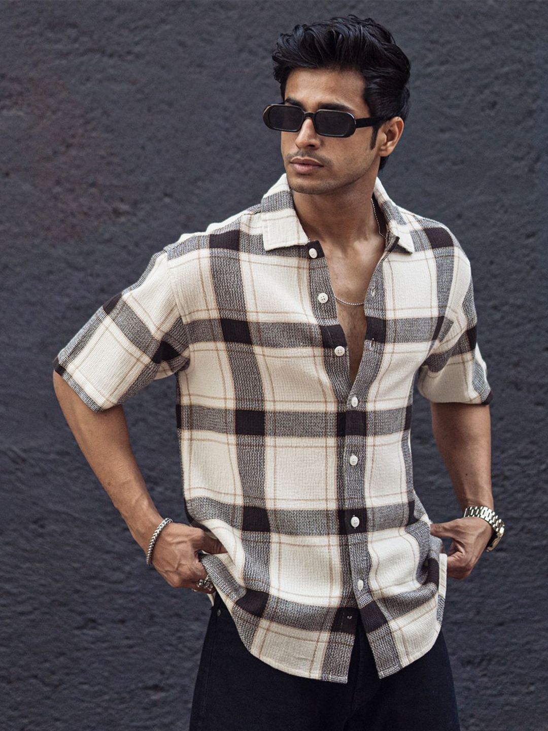Powerlook Men Tartan Checks Opaque Checked Casual Shirt