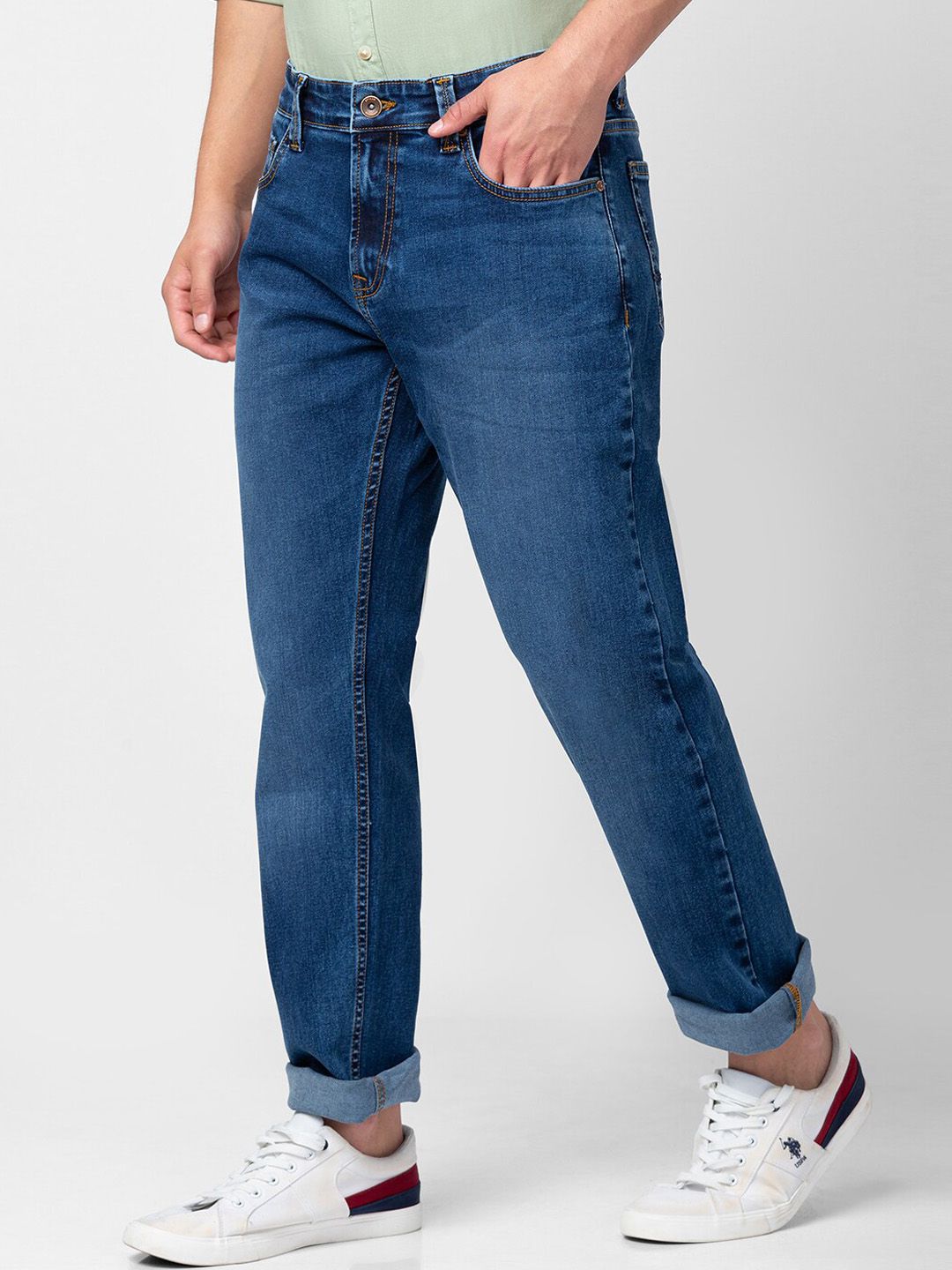 SPYKAR Men Light Fade Stretchable Cotton Jeans
