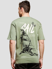 ADRO Lelaki Grafik Bercetak T-Shirt Bersaiz Besar Kapas Leher Bulat