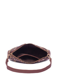 ZOUK Floral Printed Half Moon Shoulder Bag