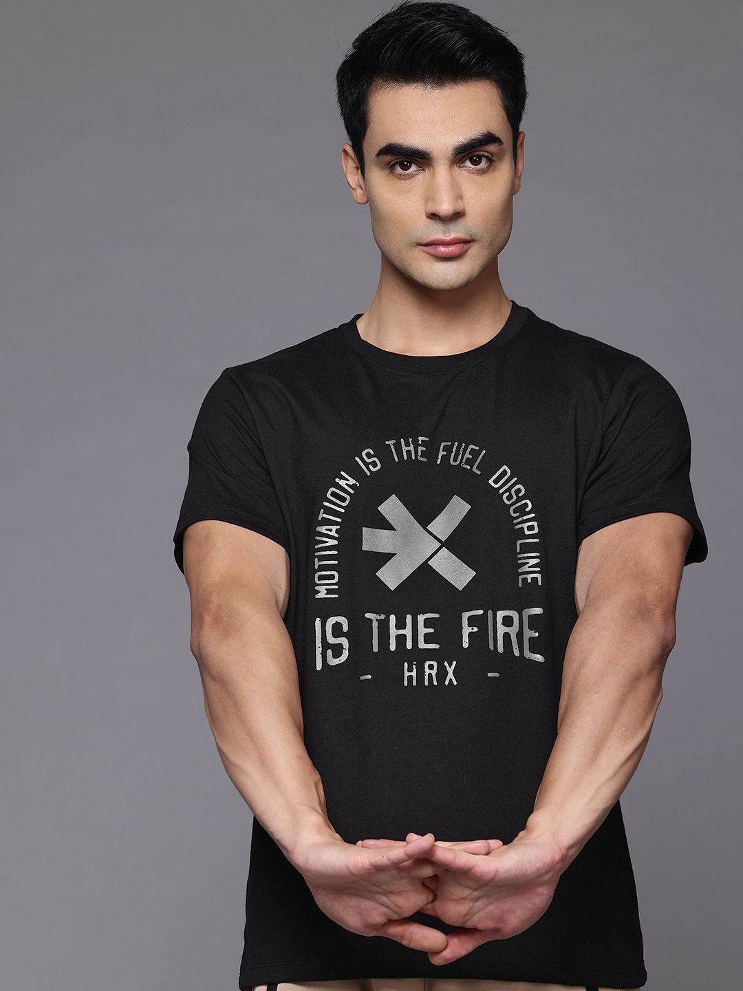 HRX by Hrithik Roshan Typography Printed Training T-shirt