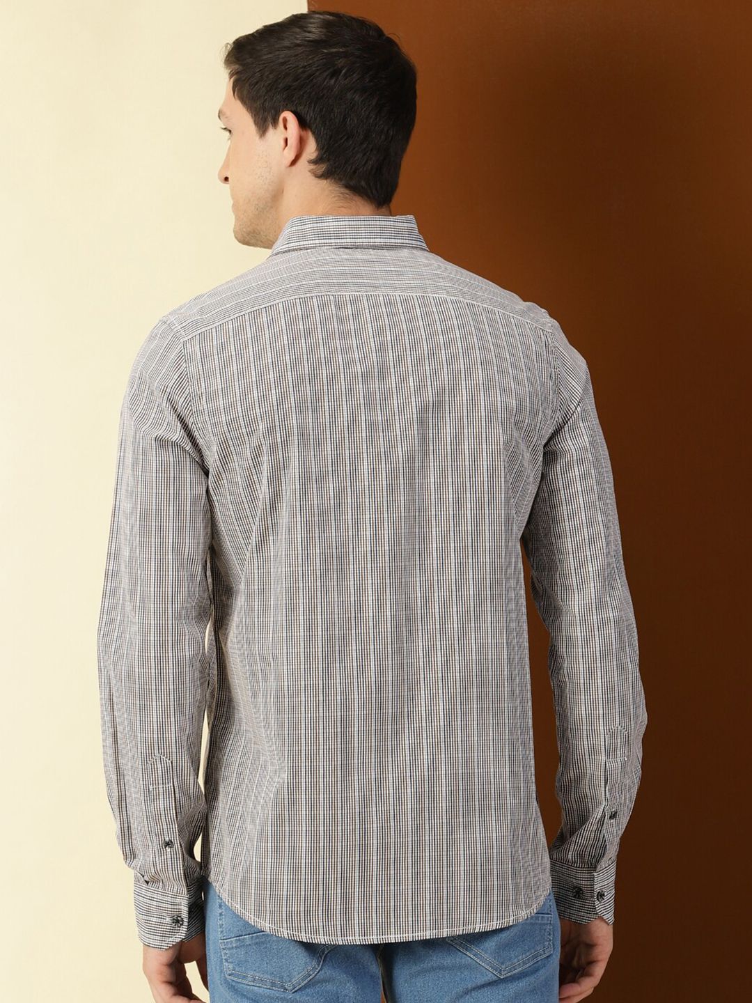 Thomas Scott Classic Slim Fit Tartan Checks Pure Cotton Casual Shirt