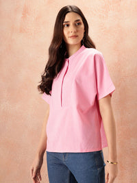 all about you Extended Sleeves Panelled Pure Cotton Top