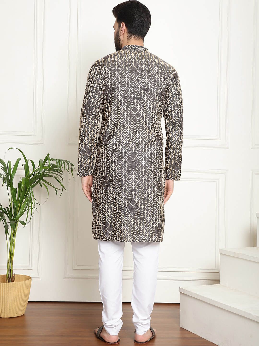 SOJANYA Kurta Kapas Tulen Sulaman dengan Churidar