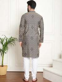 SOJANYA Kurta Kapas Tulen Sulaman dengan Churidar