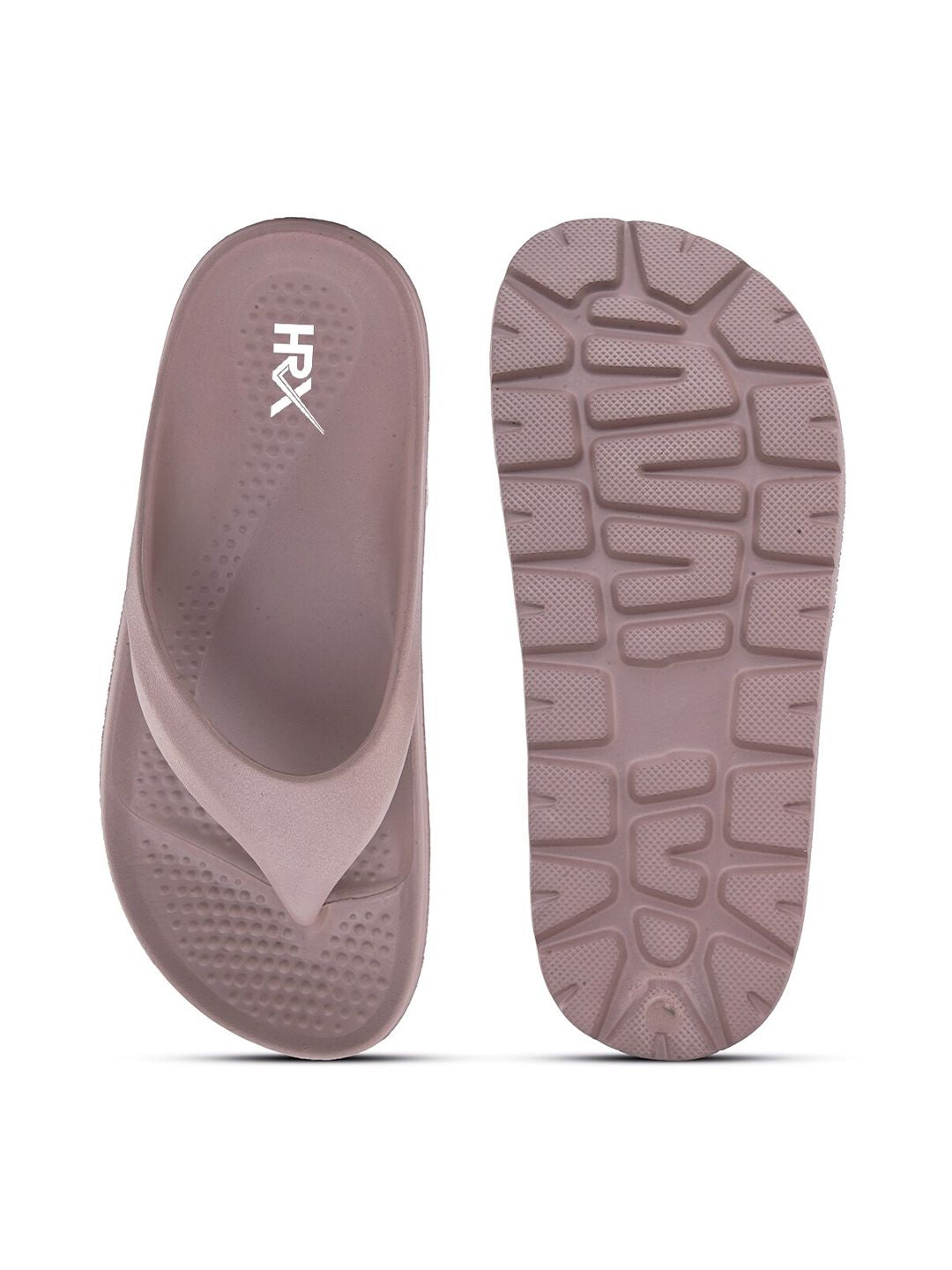 HRX by Hrithik Roshan Women Peach-Coloured Rubber Thong Flip-Flops