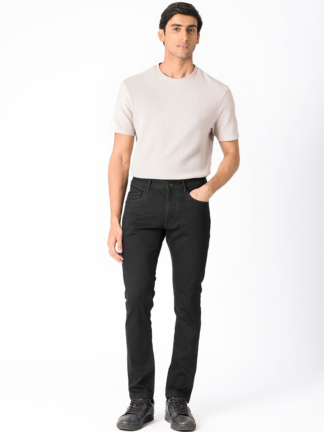 RARE RABBIT Men Hawkins Slim Fit Stretchable Cotton Jeans