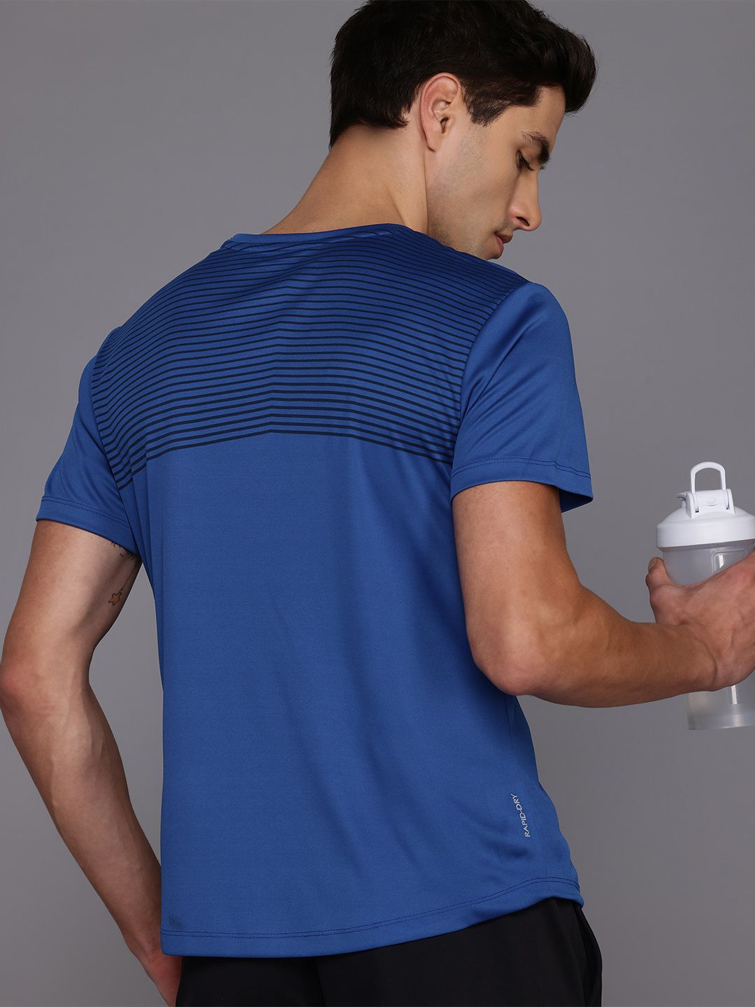 HRX by Hrithik Roshan Rapid-Dry Striped Training T-shirt
