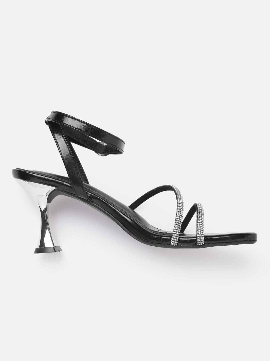 Lino Perros Rhinestones Embellished Mid-Top Party Slim Heels