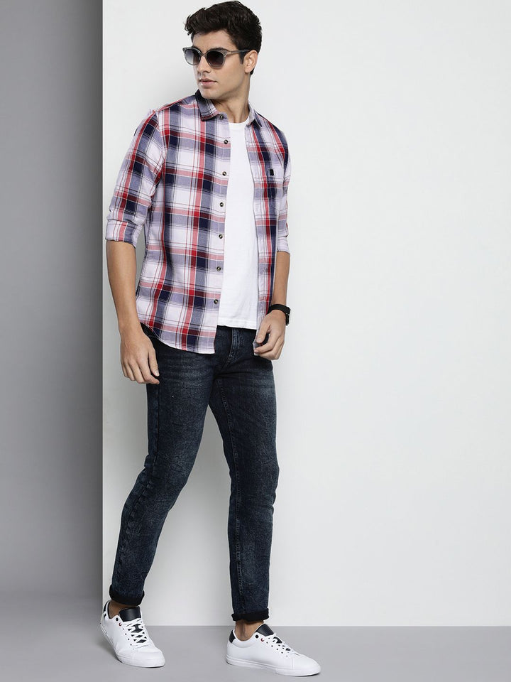 The Indian Garage Co Men Tartan Checked Casual Shirt