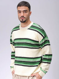 The Indian Garage Co Men Striped Pullover Sweaters