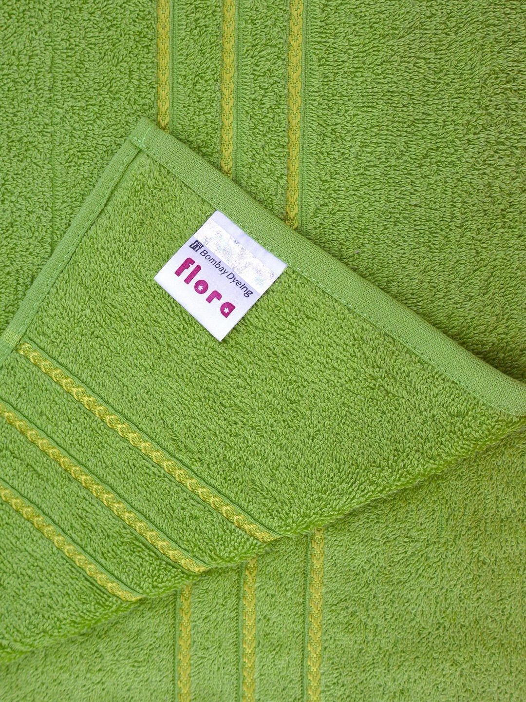BOMBAY DYEING Lime Green 4 Piece Cotton 400 GSM Towel Set
