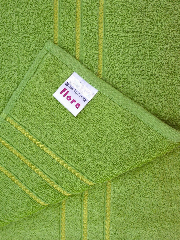 BOMBAY DYEING Lime Green 4 Piece Cotton 400 GSM Towel Set