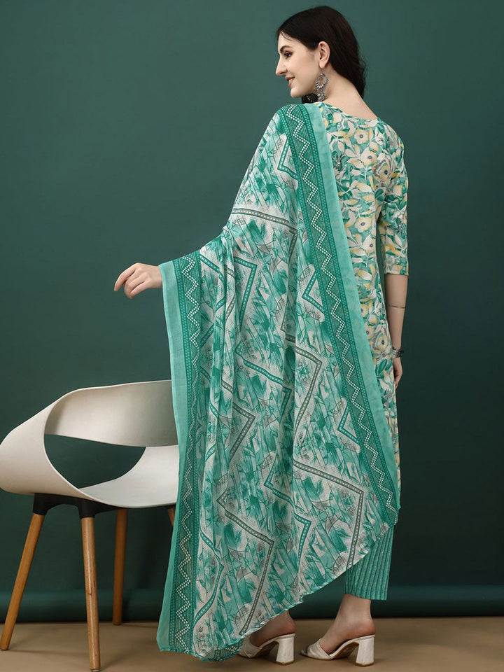 KALINI Floral Printed Kurta ,Trousers & Dupatta