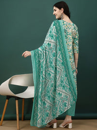 KALINI Floral Printed Kurta ,Trousers & Dupatta